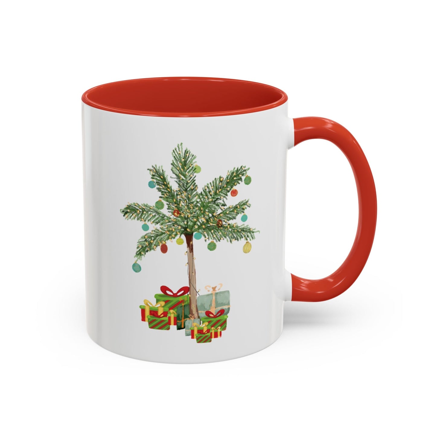 Christmas Palm Two Tone Coffee Mug (11oz & 15oz) - Blue Cava