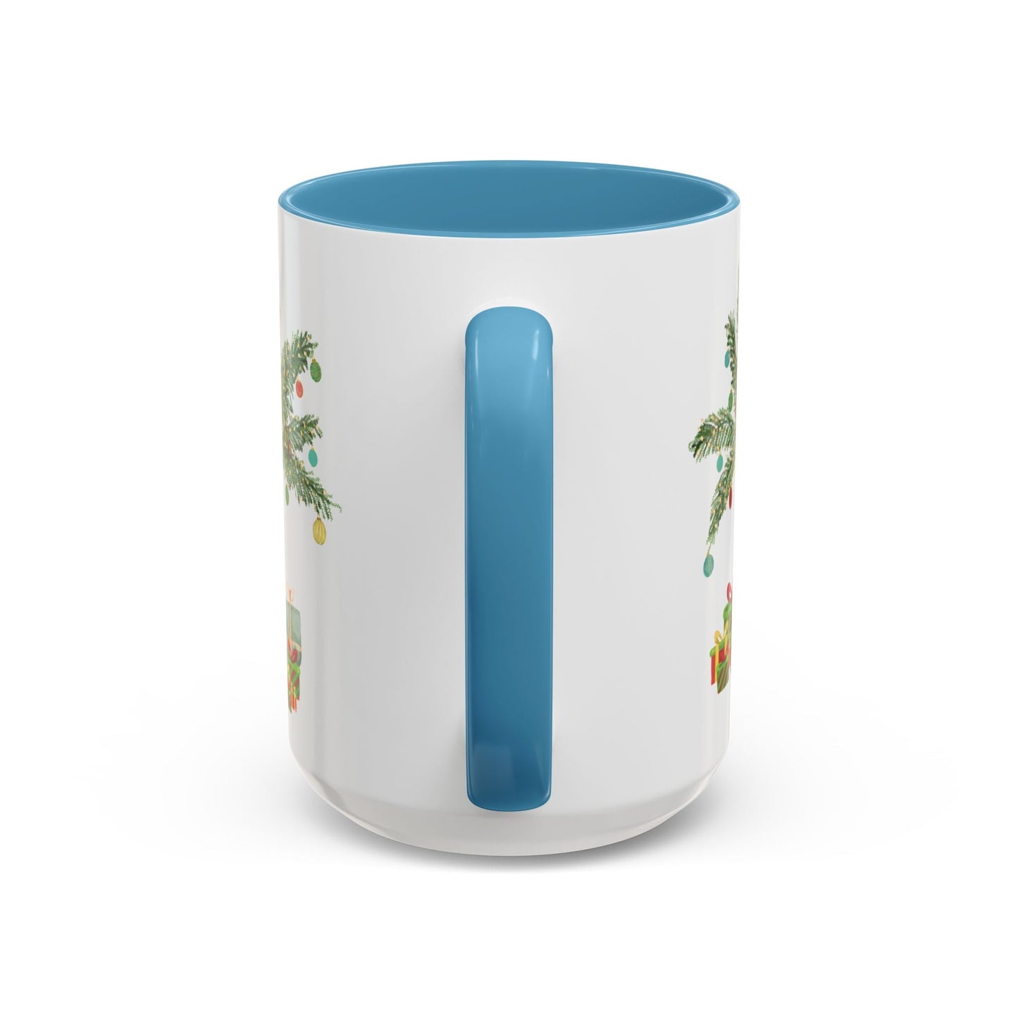 Christmas Palm Two Tone Coffee Mug (11oz & 15oz) - Blue Cava