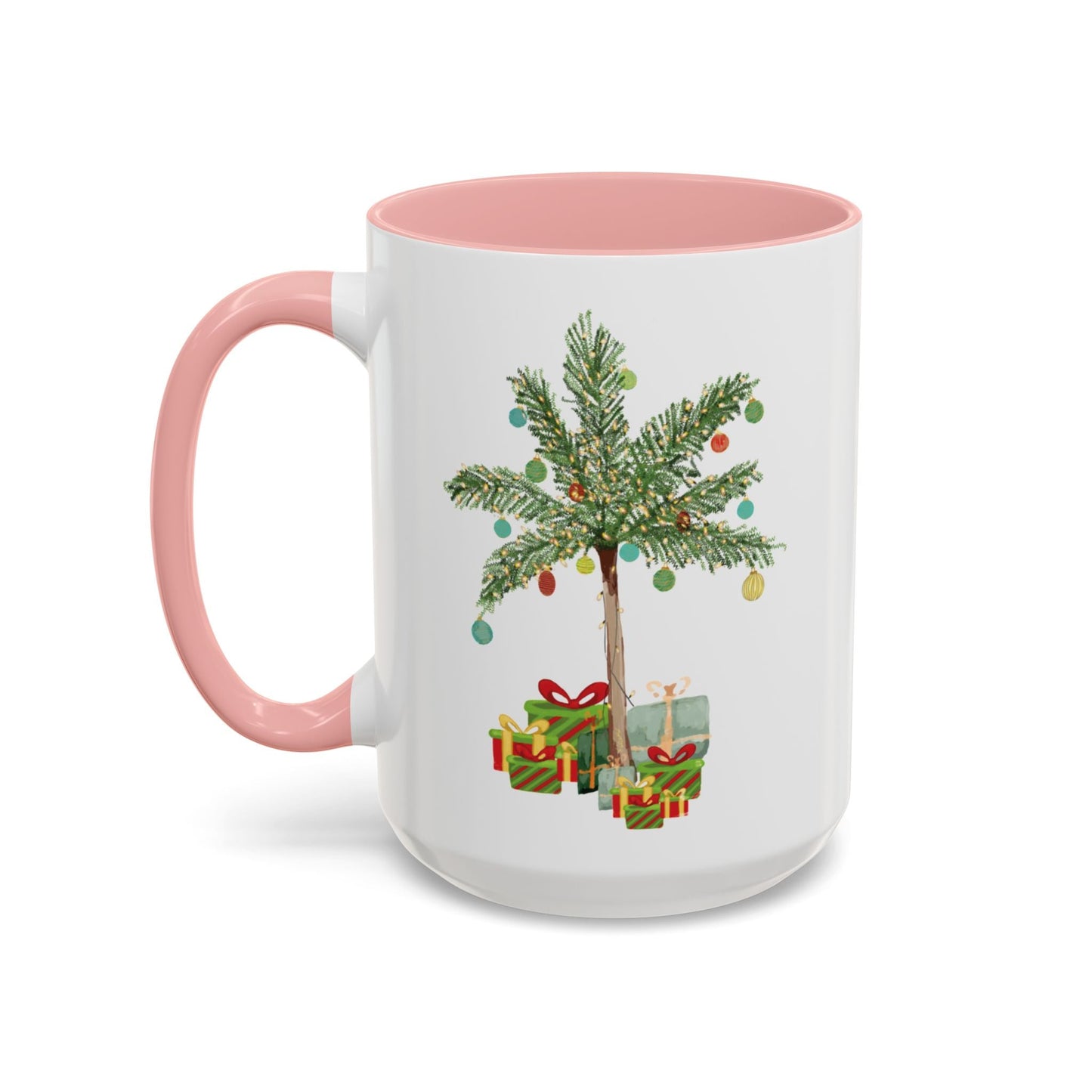 Christmas Palm Two Tone Coffee Mug (11oz & 15oz) - Blue Cava