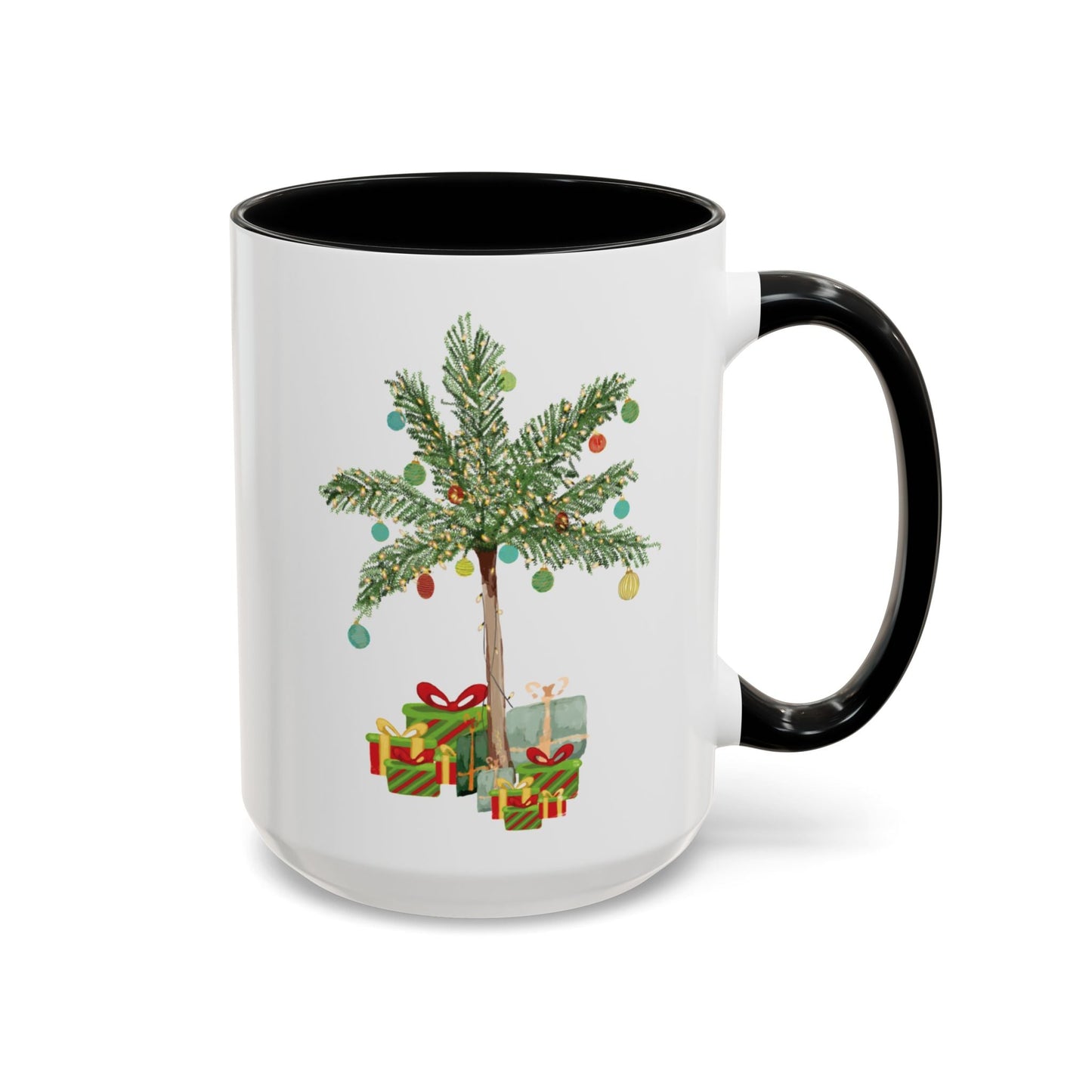 Christmas Palm Two Tone Coffee Mug (11oz & 15oz) - Blue Cava