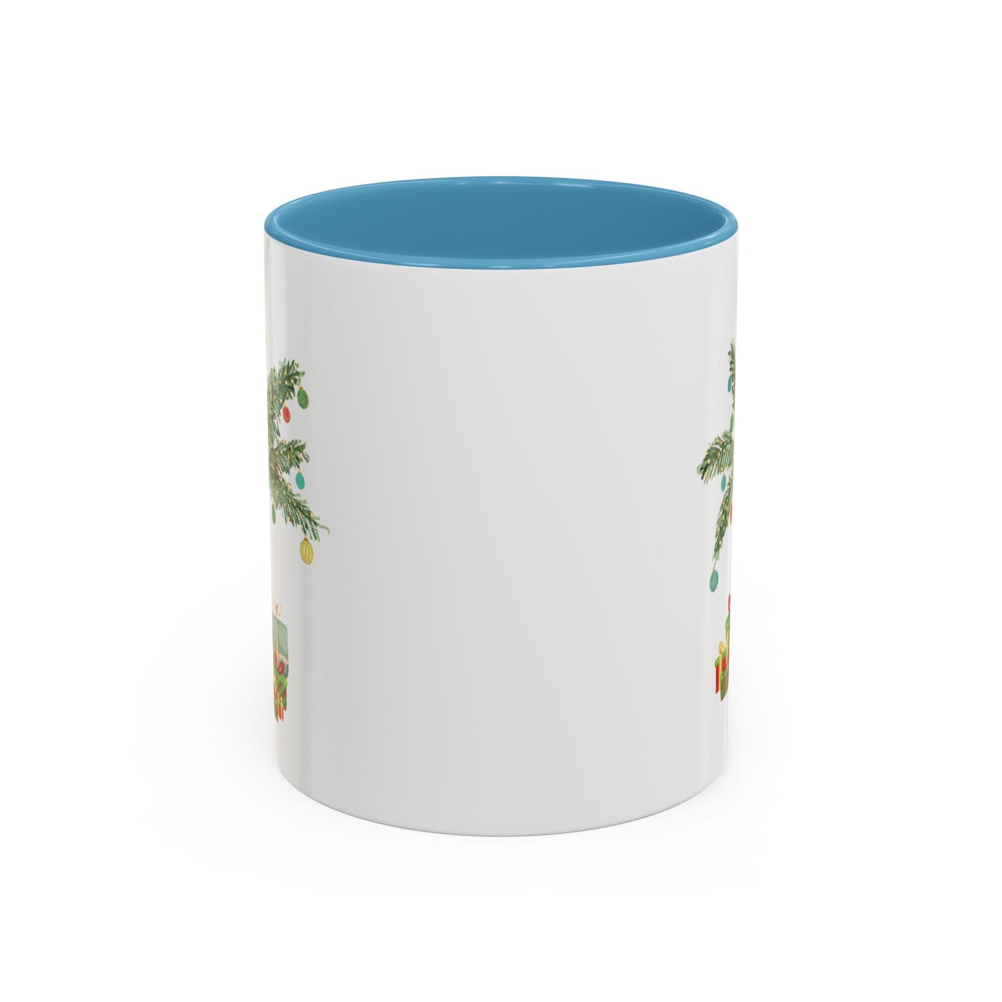 Christmas Palm Two Tone Coffee Mug (11oz & 15oz) - Blue Cava