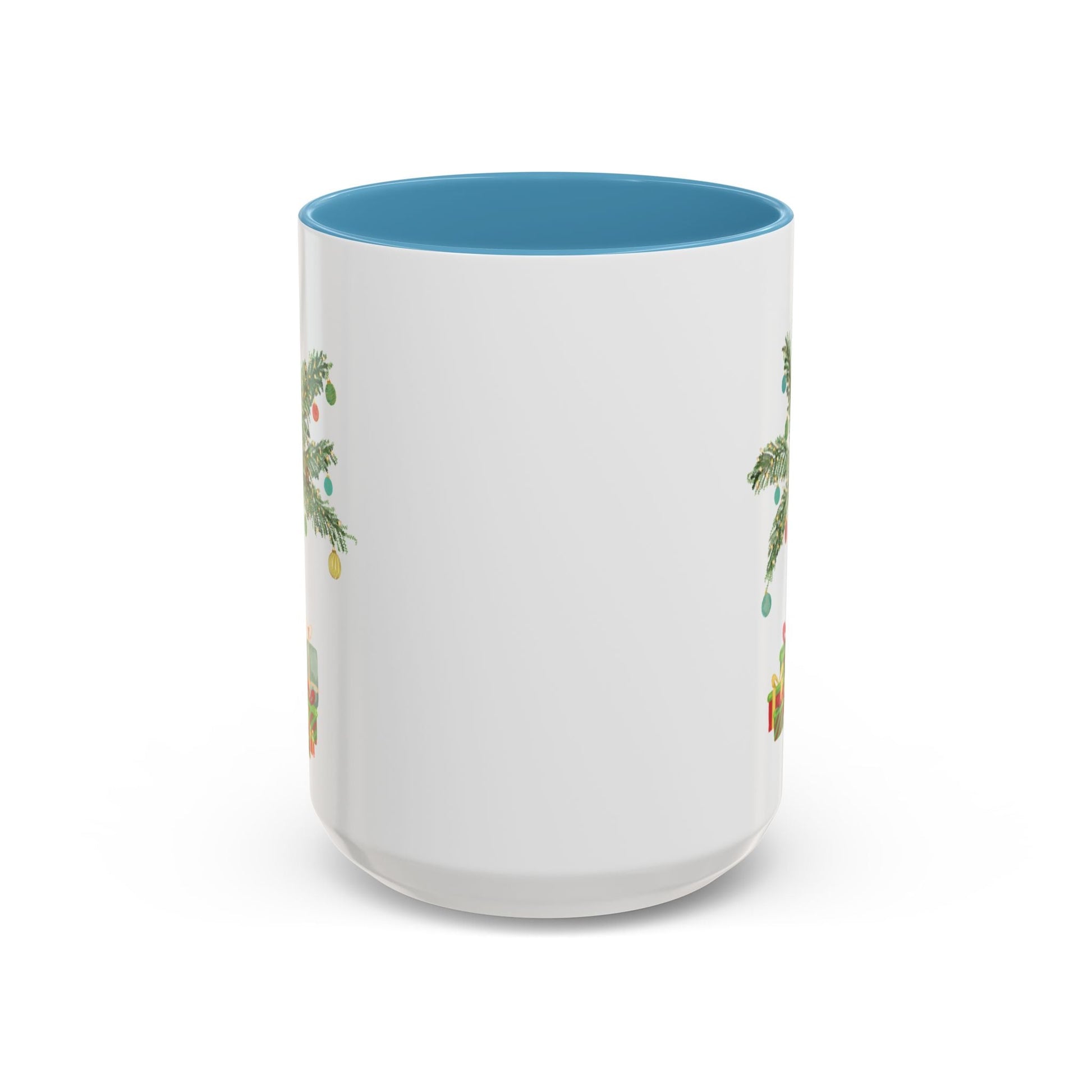 Christmas Palm Two Tone Coffee Mug (11oz & 15oz) - Blue Cava