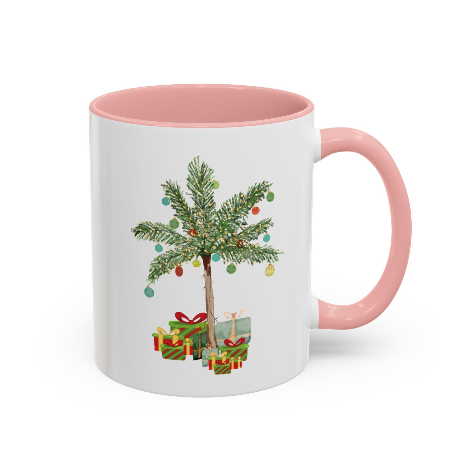 Christmas Palm Two Tone Coffee Mug (11oz & 15oz) - Blue Cava