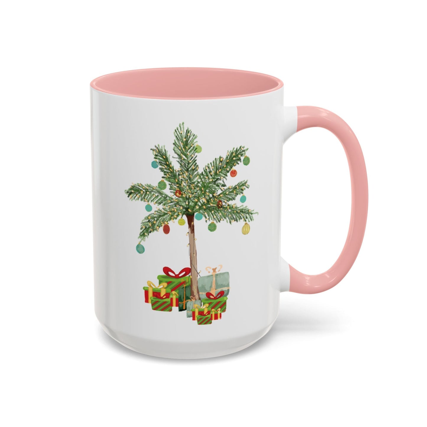 Christmas Palm Two Tone Coffee Mug (11oz & 15oz) - Blue Cava