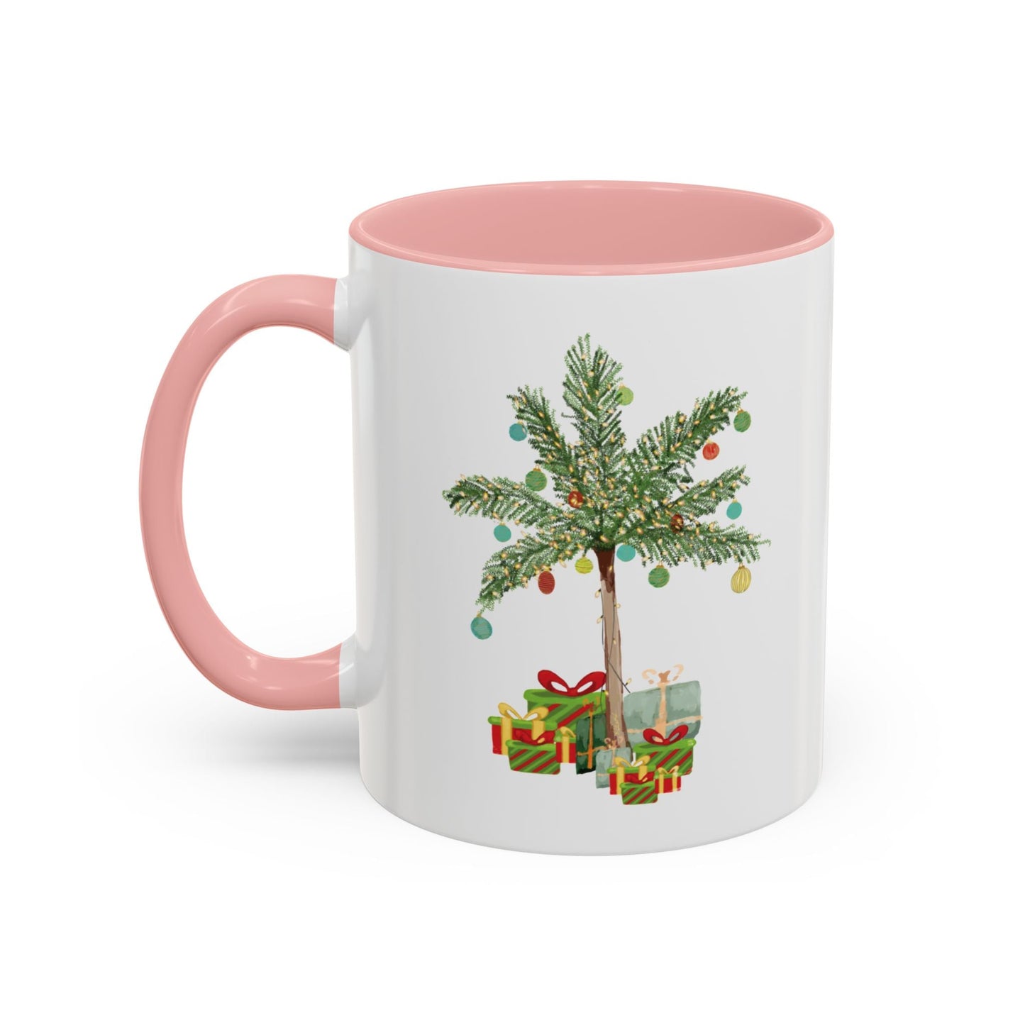 Christmas Palm Two Tone Coffee Mug (11oz & 15oz) - Blue Cava