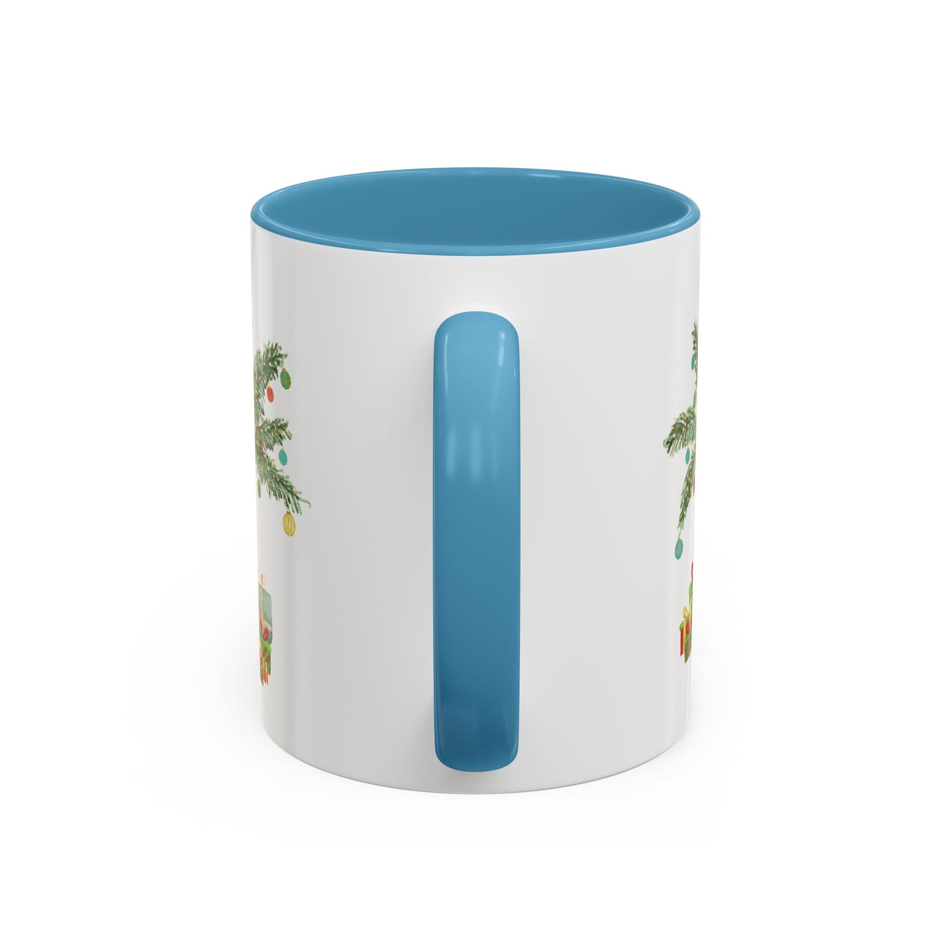 Christmas Palm Two Tone Coffee Mug (11oz & 15oz) - Blue Cava