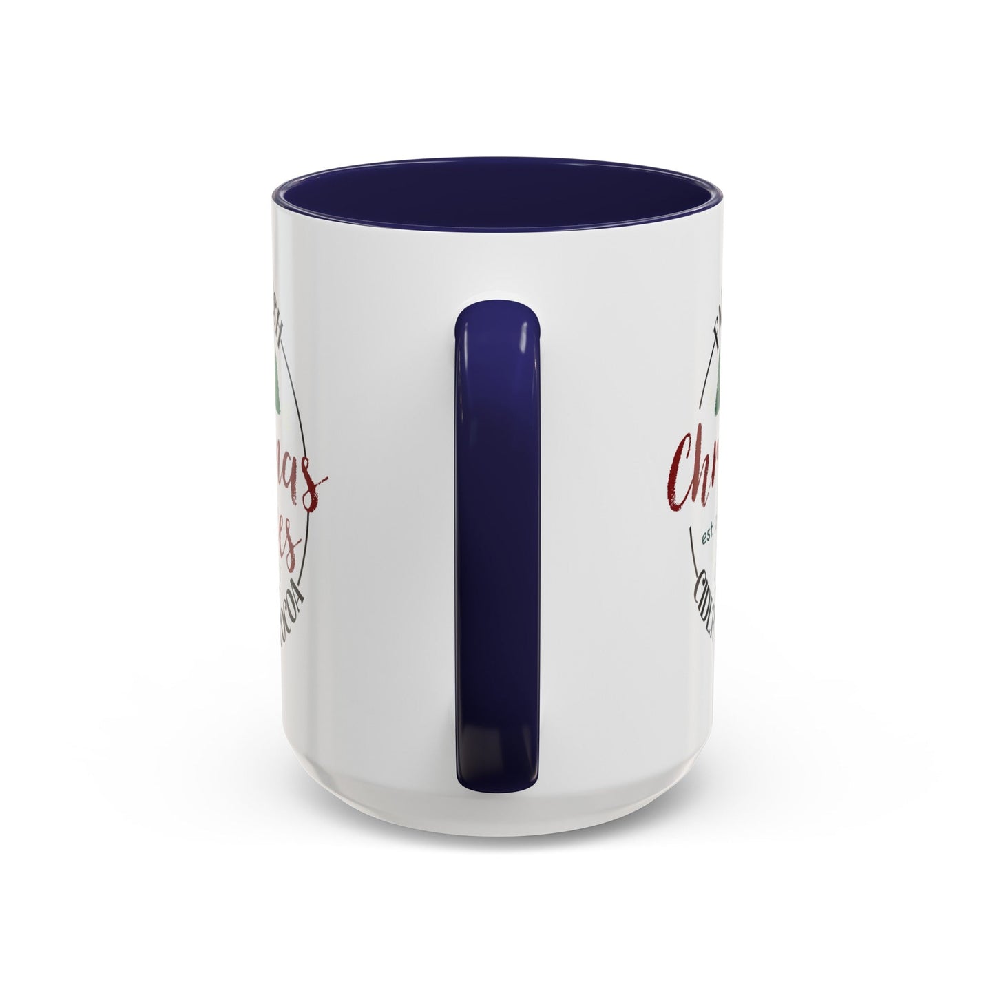 Christmas Tree Farm Two Tone Accent Coffee Mug (11 oz, 15oz) - Blue Cava