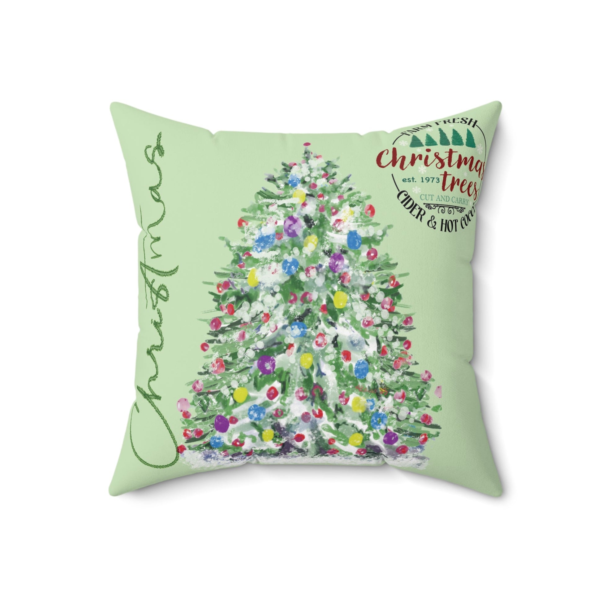 Christmas Tree Pillow - Blue Cava