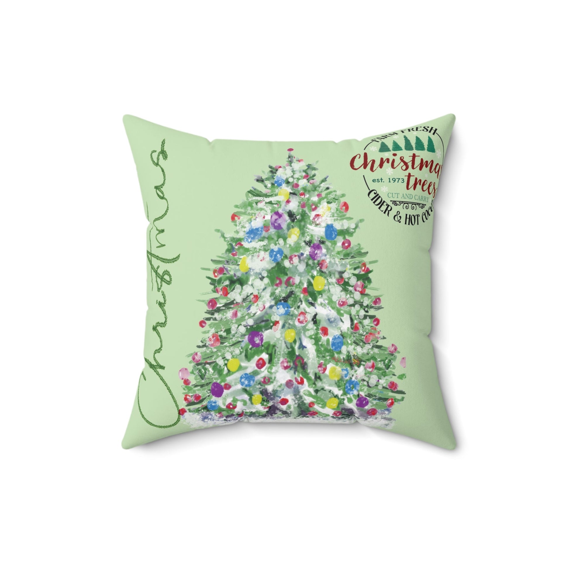 Christmas Tree Pillow - Blue Cava