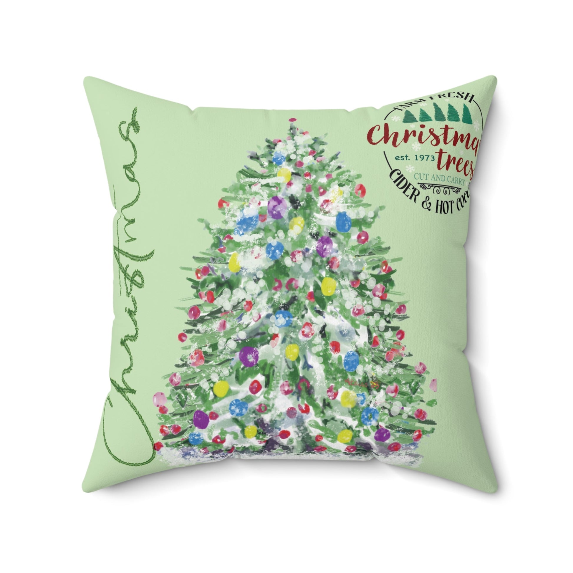 Christmas Tree Pillow - Blue Cava