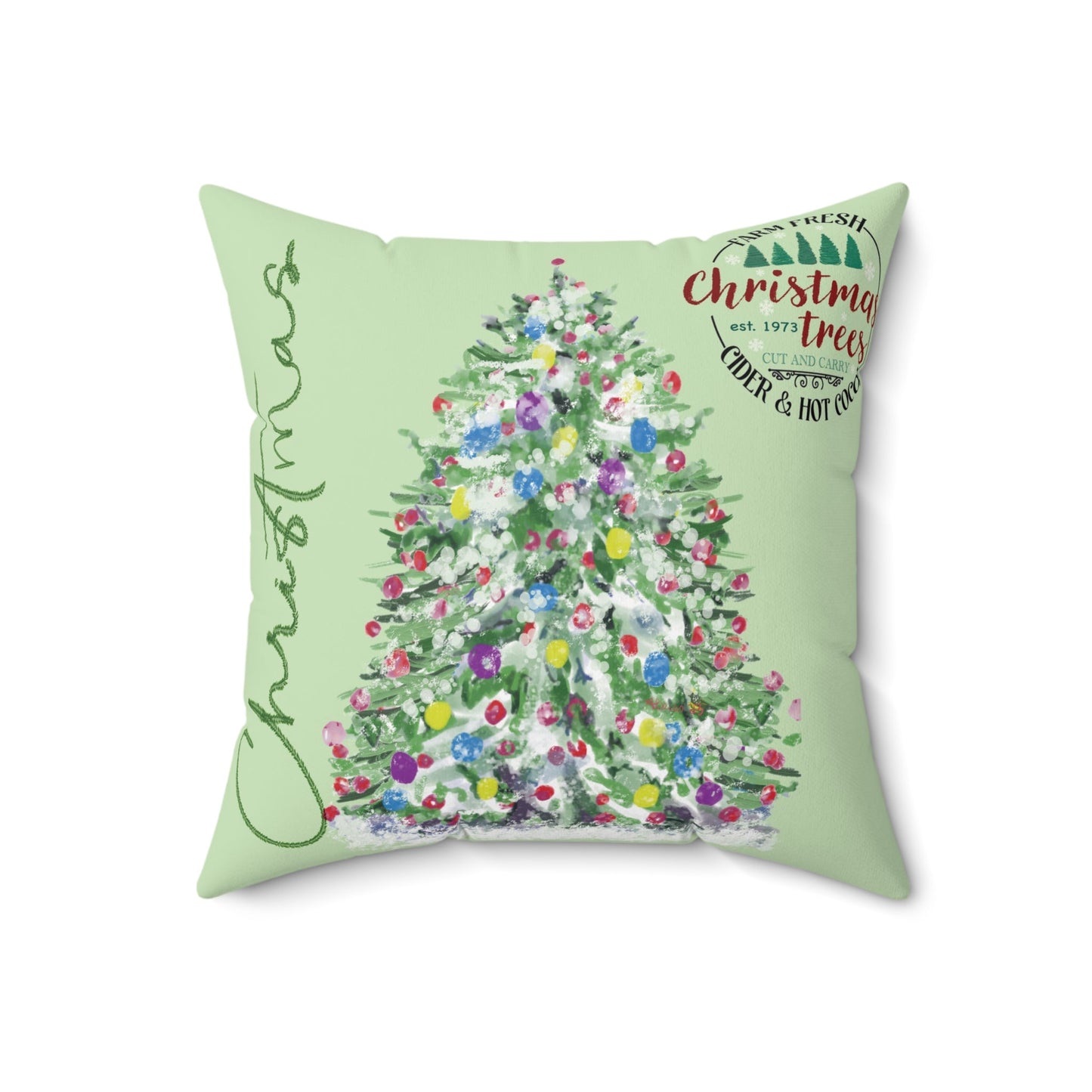 Christmas Tree Pillow - Blue Cava