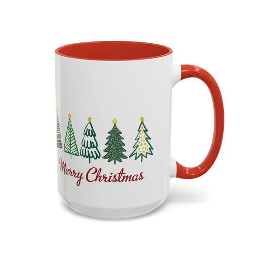 Christmas Tree Two tone Accent Coffee Mug (11, 15oz) - Blue Cava