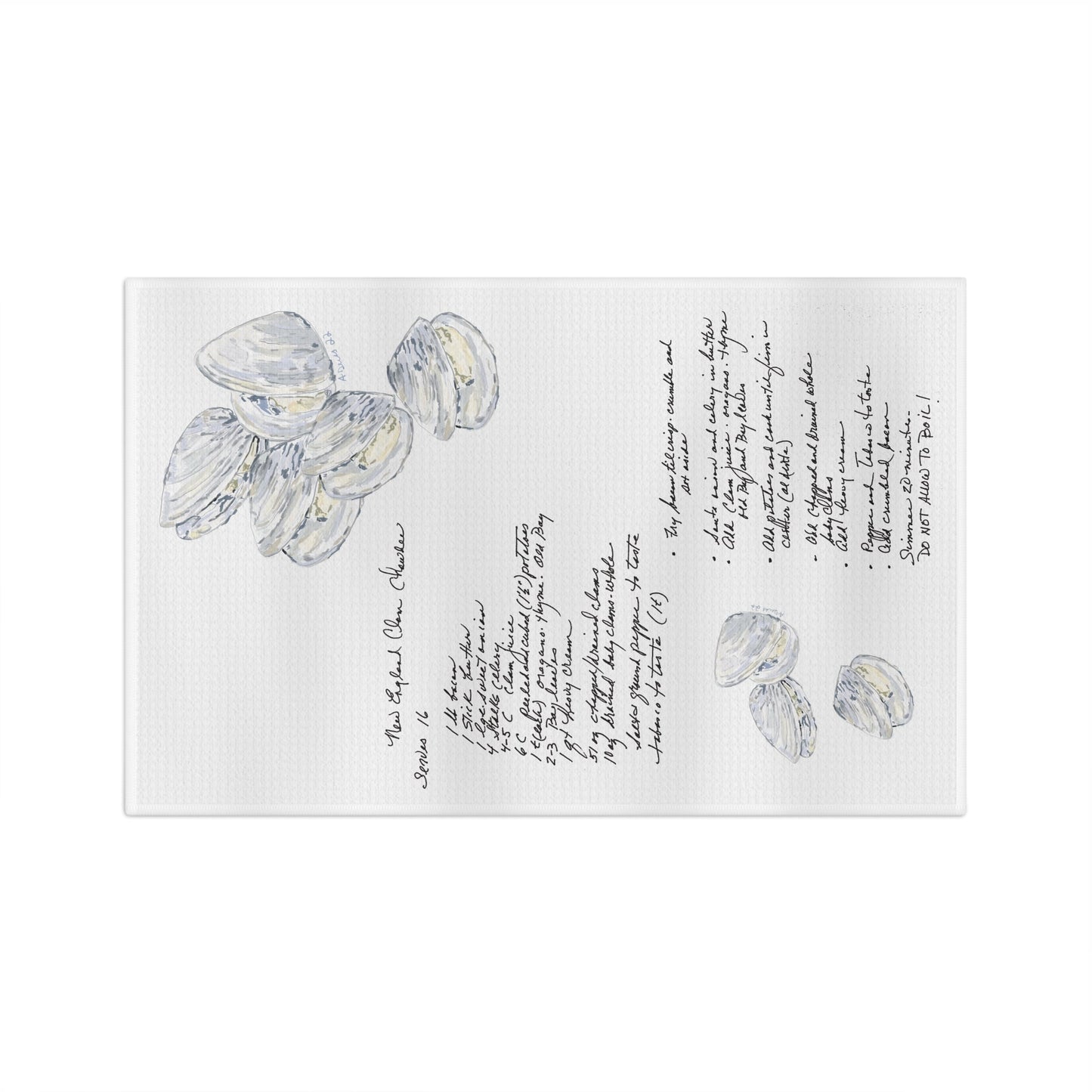 Clam Chowder Recipe Microfiber Waffle Towel - Blue Cava