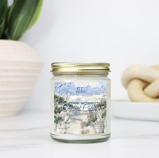 Coastal Cottage 9 oz. Soy Candle - Blue Cava