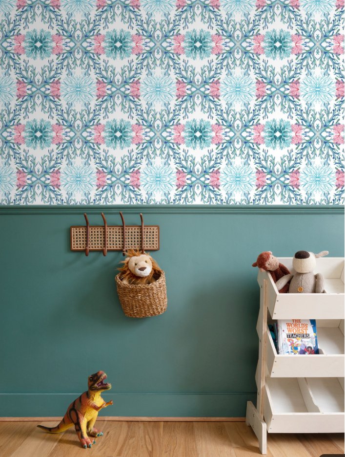 Coastal Geometric Wallpaper - Blue Cava