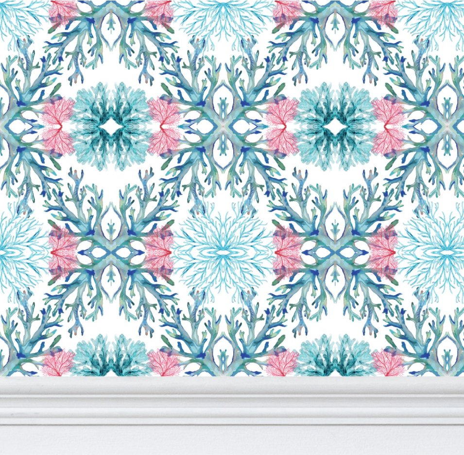 Coastal Geometric Wallpaper - Blue Cava