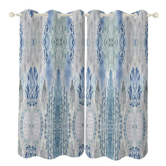 Coastal Grommet Curtain - Blue Cava