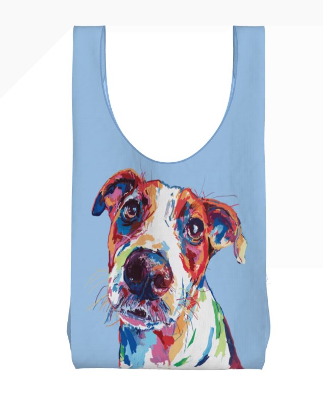 Colorful Dog Shopping Bag - Blue Cava