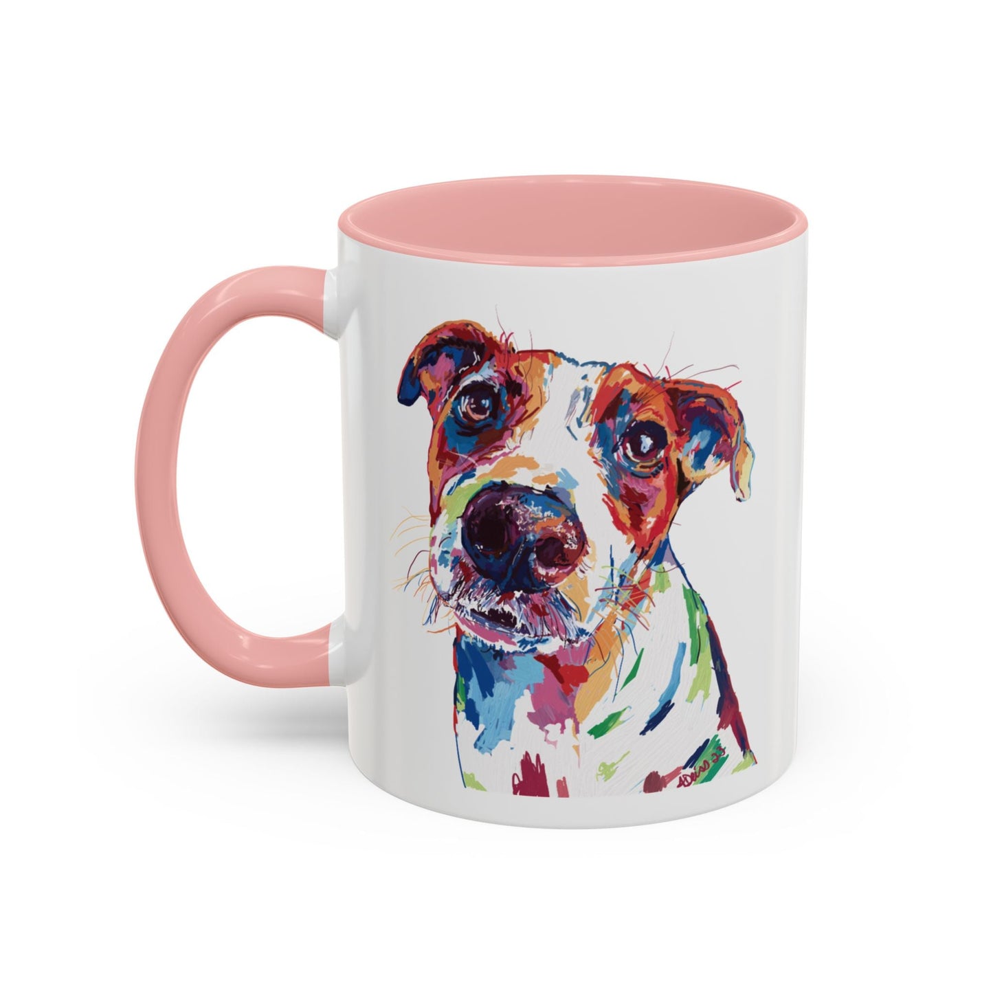 Colorful Dog Two Tone Ceramic Mug (11oz & 15oz) - Blue Cava