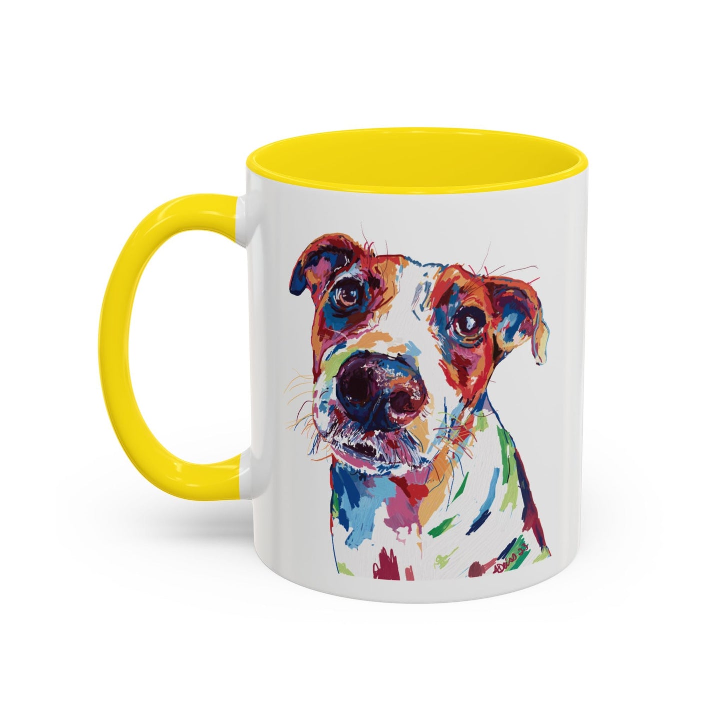 Colorful Dog Two Tone Ceramic Mug (11oz & 15oz) - Blue Cava