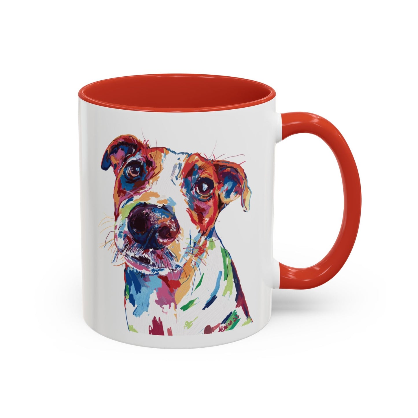 Colorful Dog Two Tone Ceramic Mug (11oz & 15oz) - Blue Cava