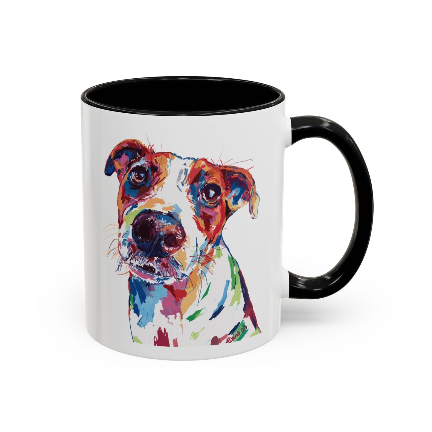 Colorful Dog Two Tone Ceramic Mug (11oz & 15oz) - Blue Cava