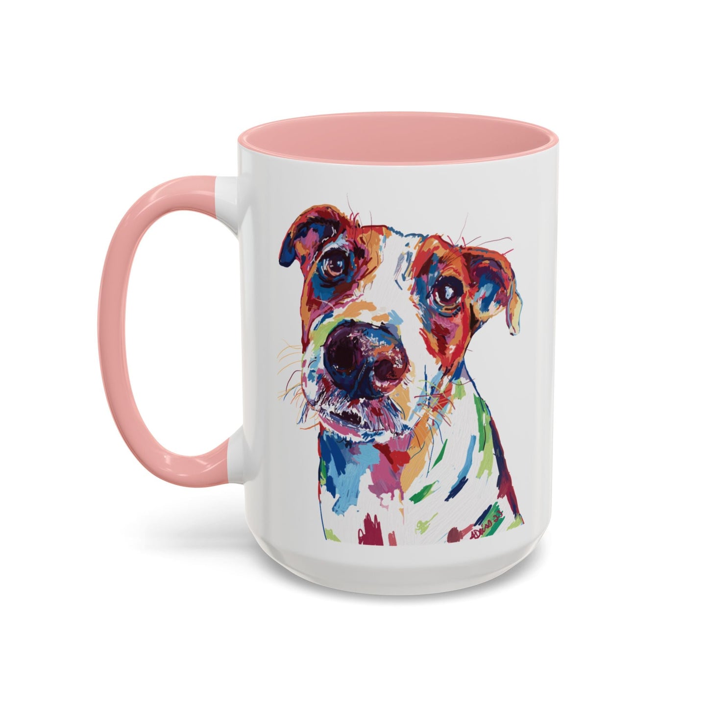 Colorful Dog Two Tone Ceramic Mug (11oz & 15oz) - Blue Cava