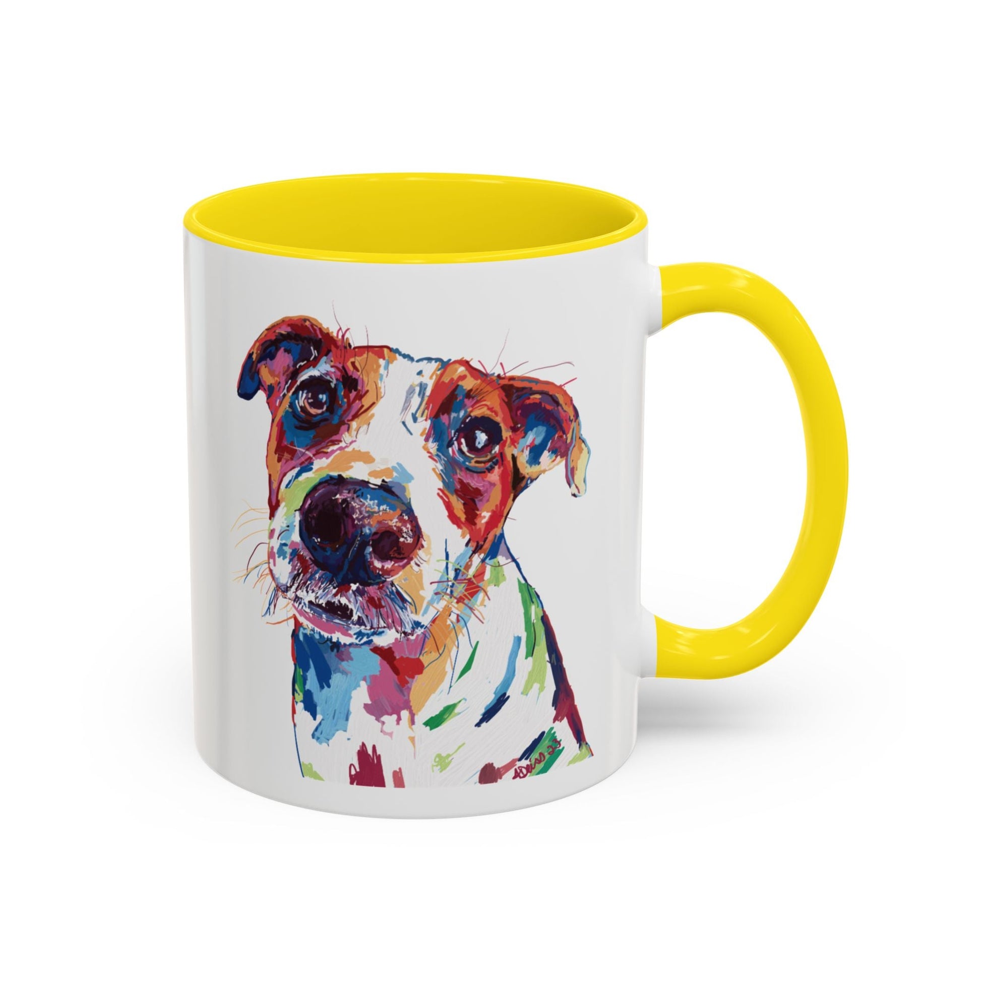 Colorful Dog Two Tone Ceramic Mug (11oz & 15oz) - Blue Cava