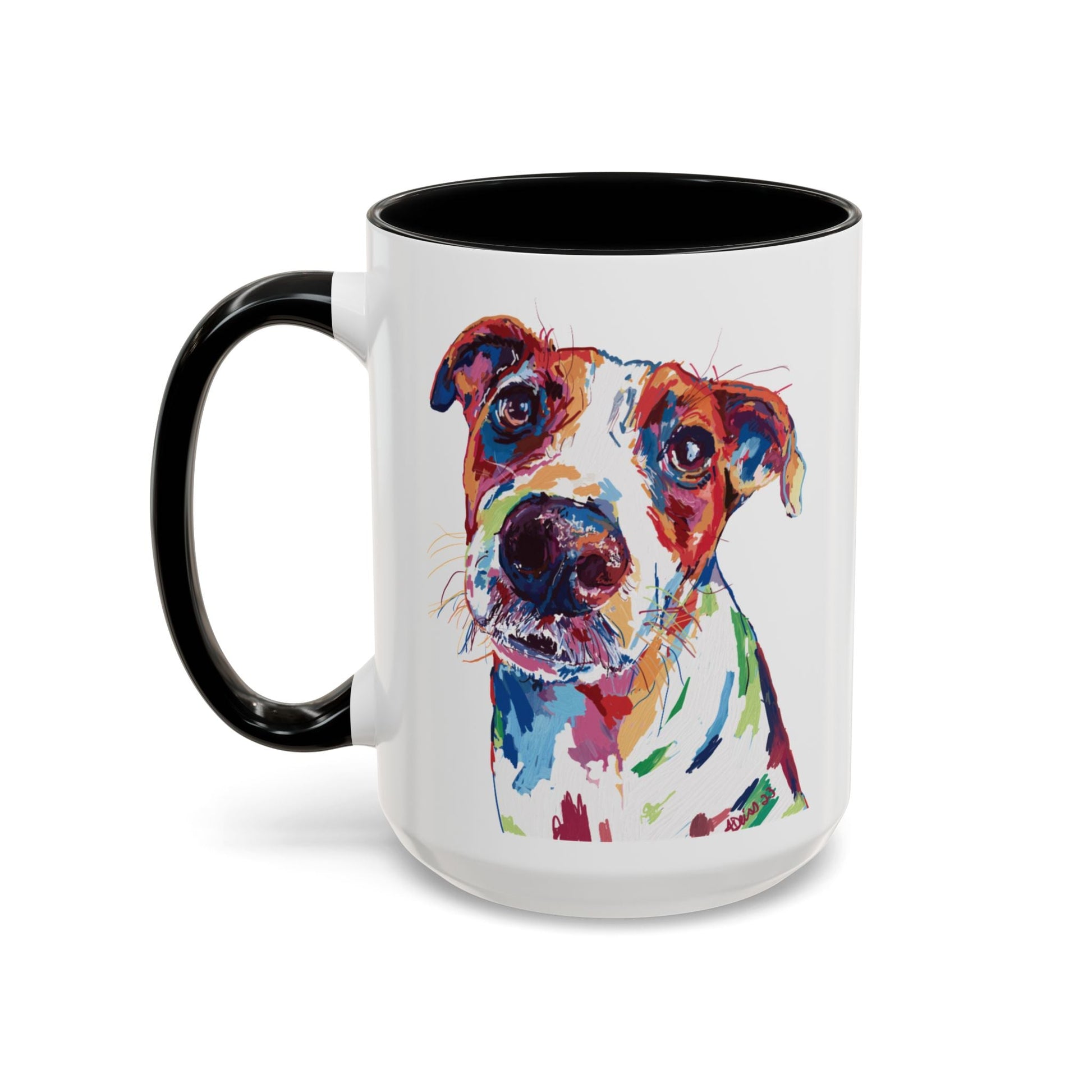 Colorful Dog Two Tone Ceramic Mug (11oz & 15oz) - Blue Cava