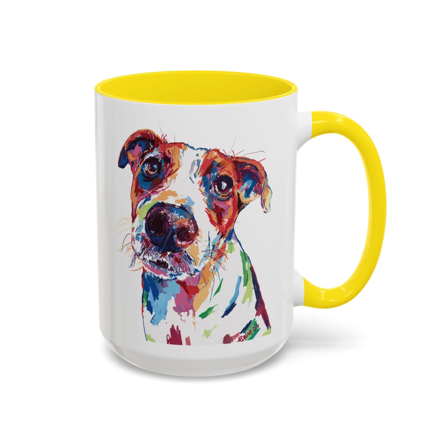 Colorful Dog Two Tone Ceramic Mug (11oz & 15oz) - Blue Cava