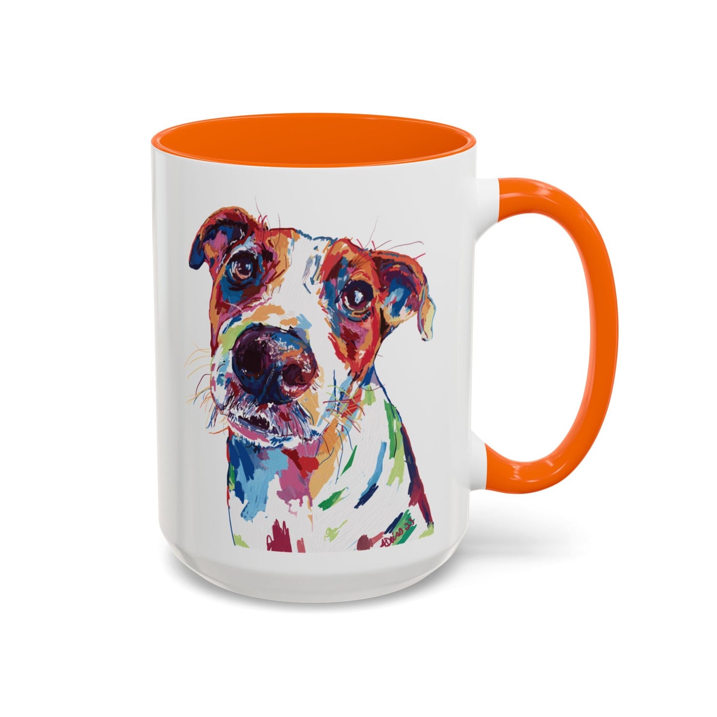 Colorful Dog Two Tone Ceramic Mug (11oz & 15oz) - Blue Cava