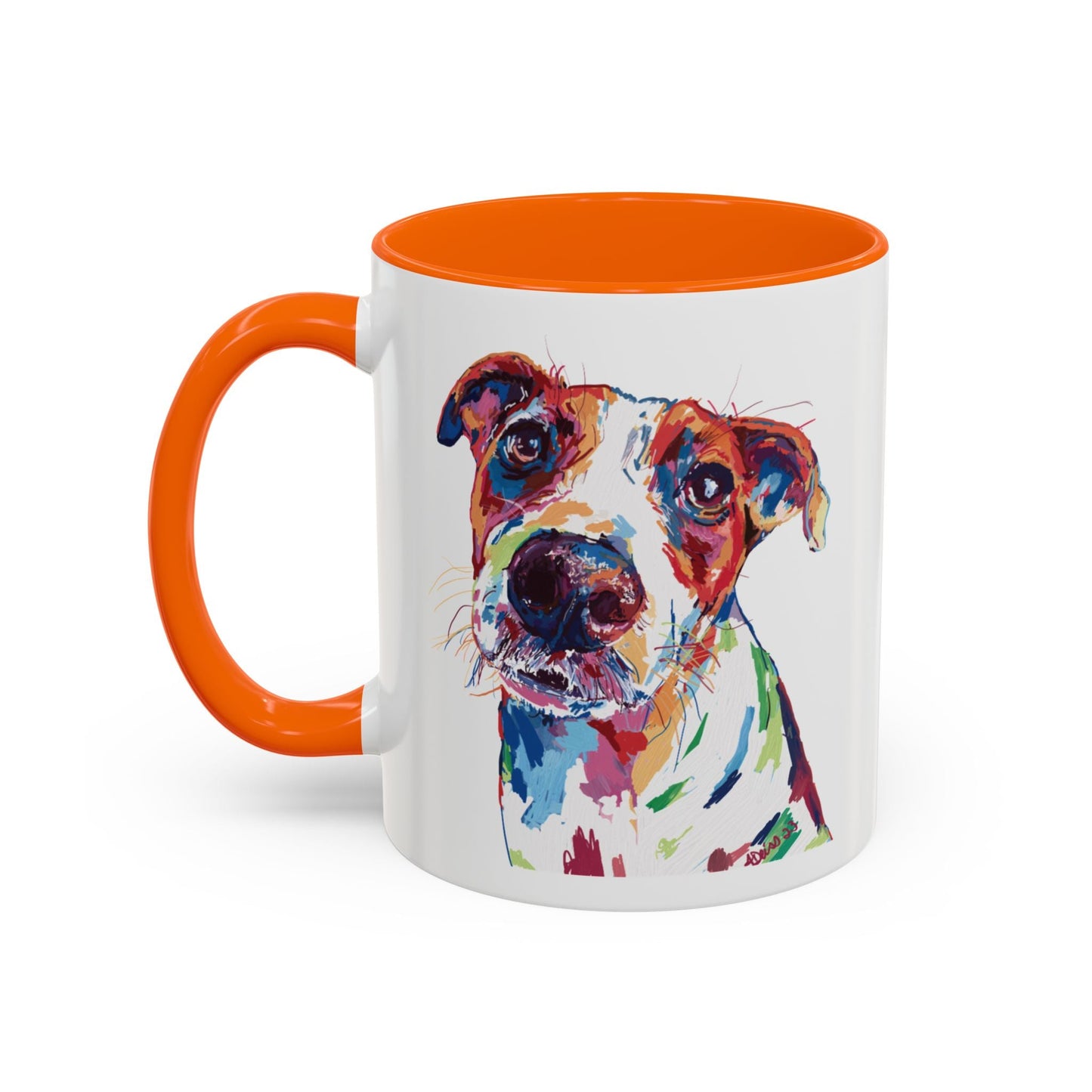 Colorful Dog Two Tone Ceramic Mug (11oz & 15oz) - Blue Cava