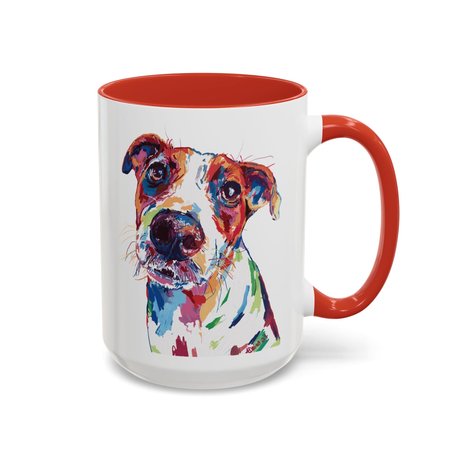 Colorful Dog Two Tone Ceramic Mug (11oz & 15oz) - Blue Cava