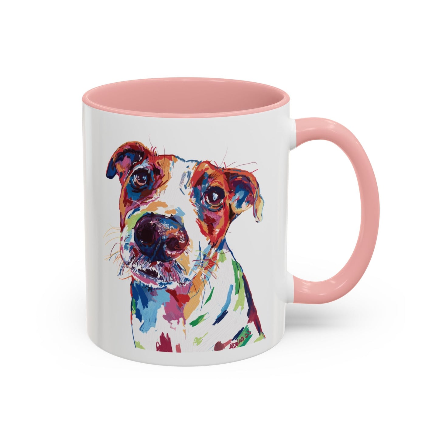 Colorful Dog Two Tone Ceramic Mug (11oz & 15oz) - Blue Cava