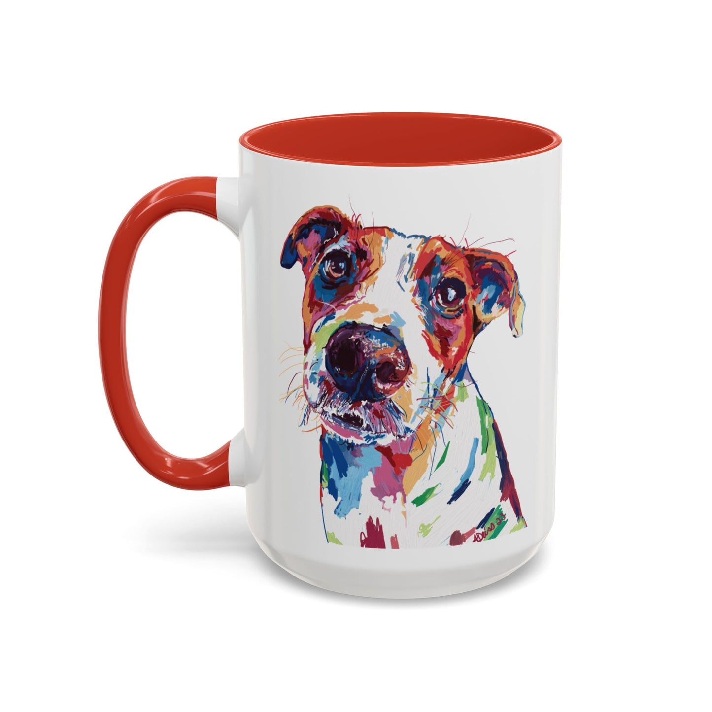 Colorful Dog Two Tone Ceramic Mug (11oz & 15oz) - Blue Cava