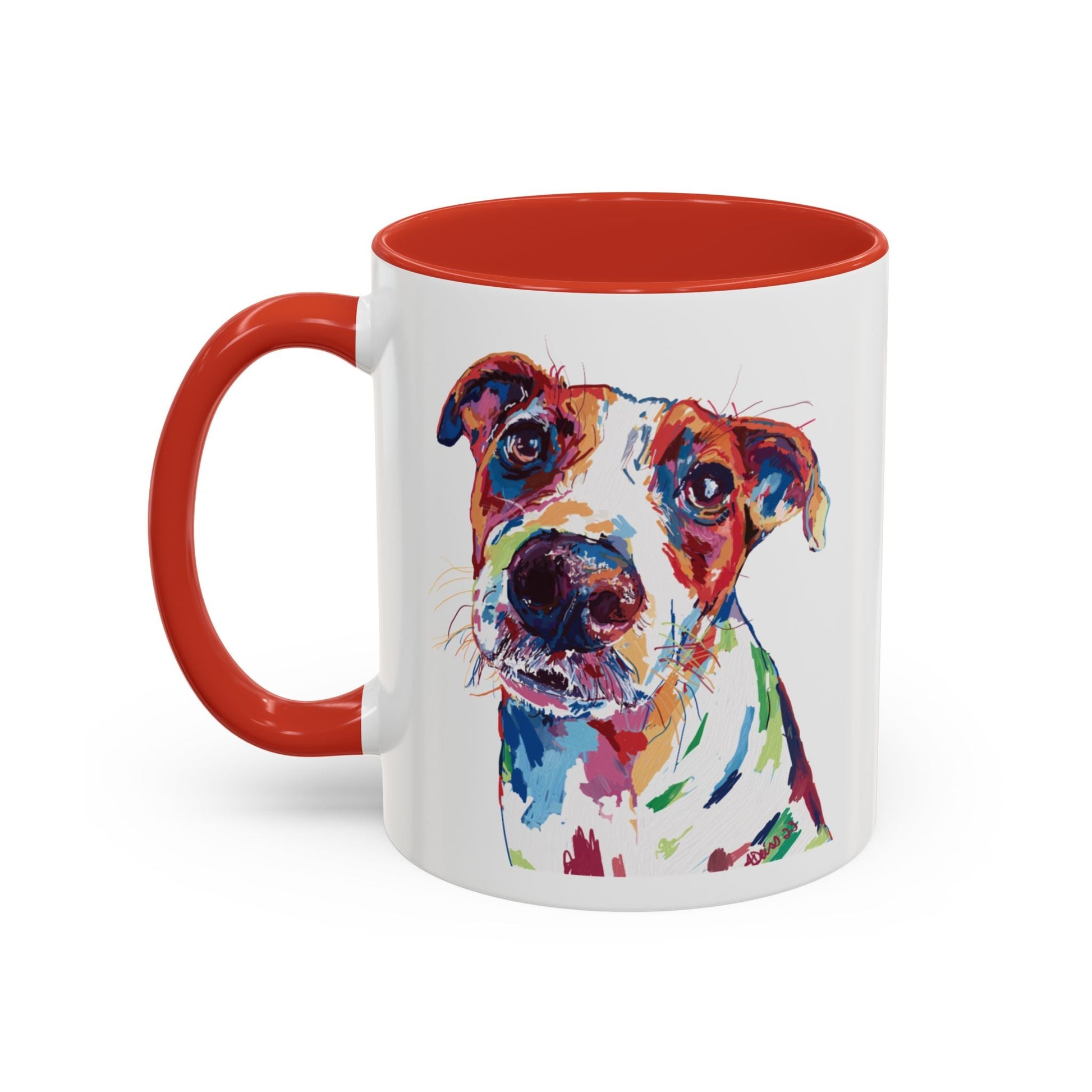 Colorful Dog Two Tone Ceramic Mug (11oz & 15oz) - Blue Cava