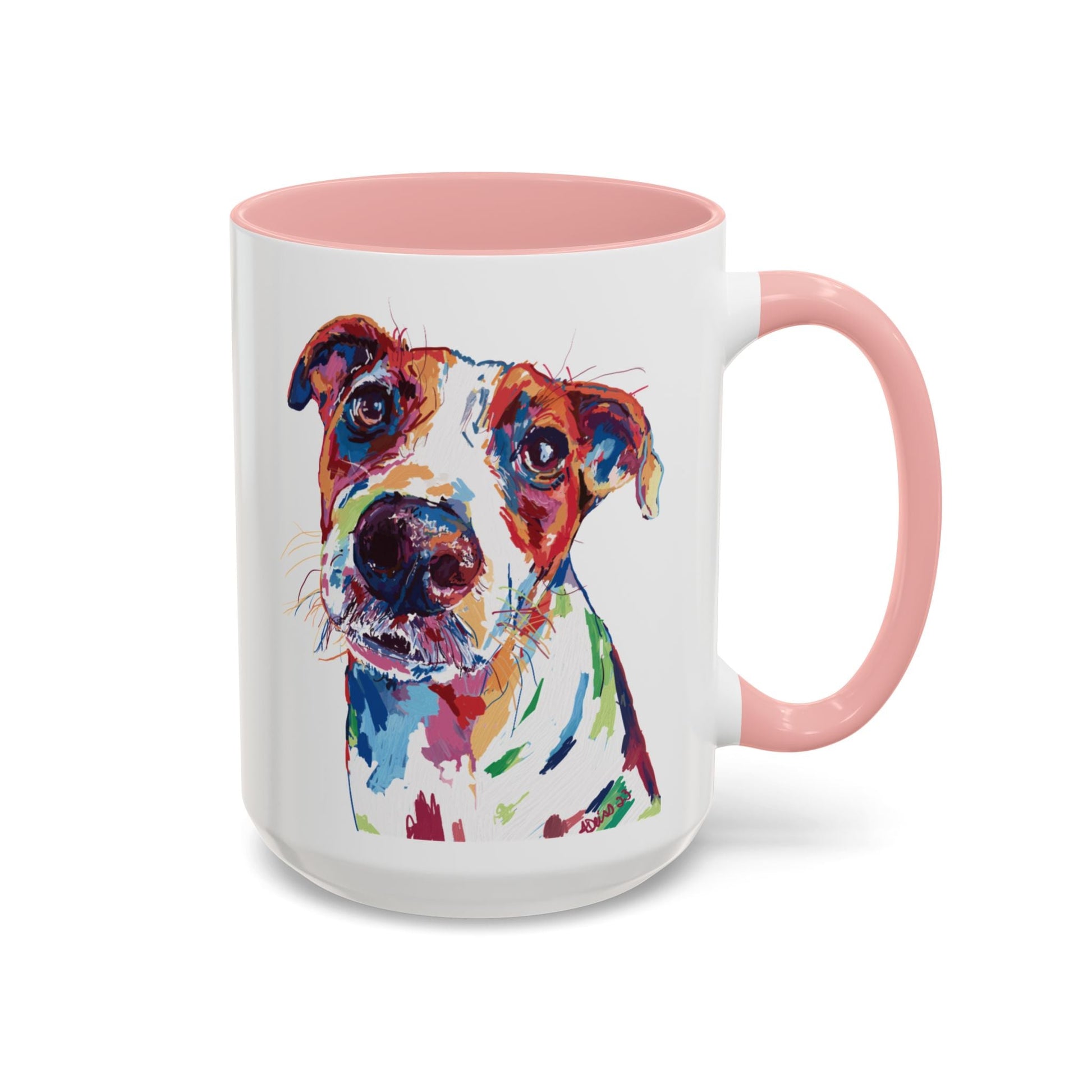 Colorful Dog Two Tone Ceramic Mug (11oz & 15oz) - Blue Cava