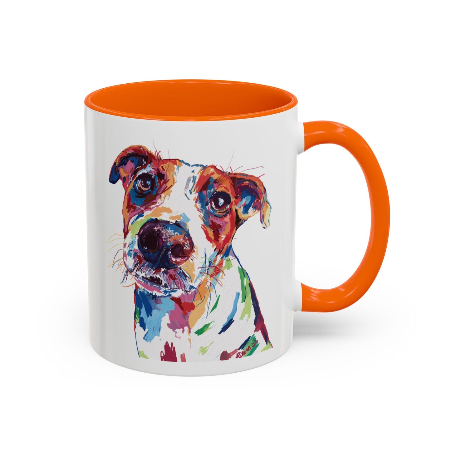 Colorful Dog Two Tone Ceramic Mug (11oz & 15oz) - Blue Cava