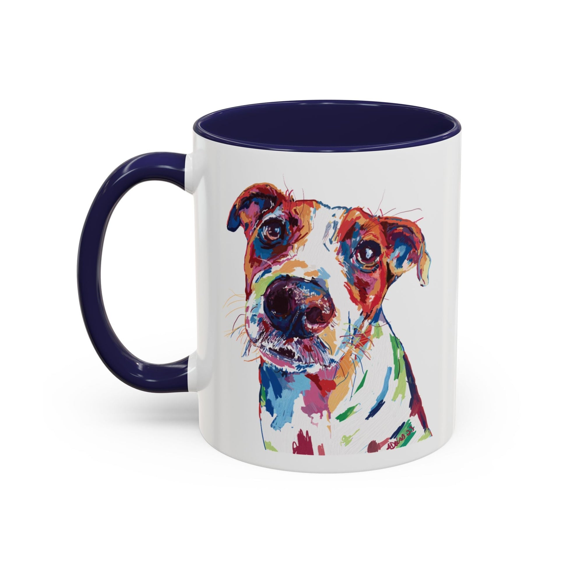 Colorful Dog Two Tone Ceramic Mug (11oz & 15oz) - Blue Cava