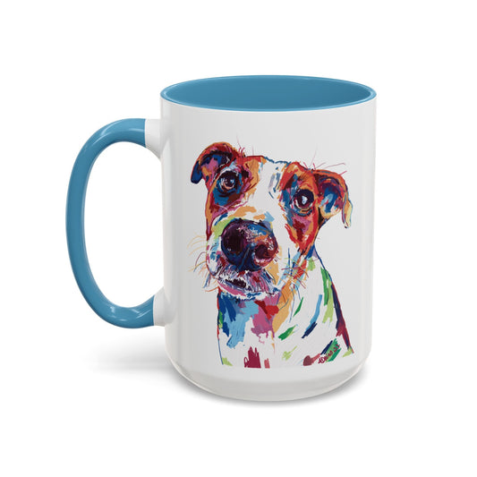 Colorful Dog Two Tone Coffee Mug (11oz & 15oz) - Blue Cava