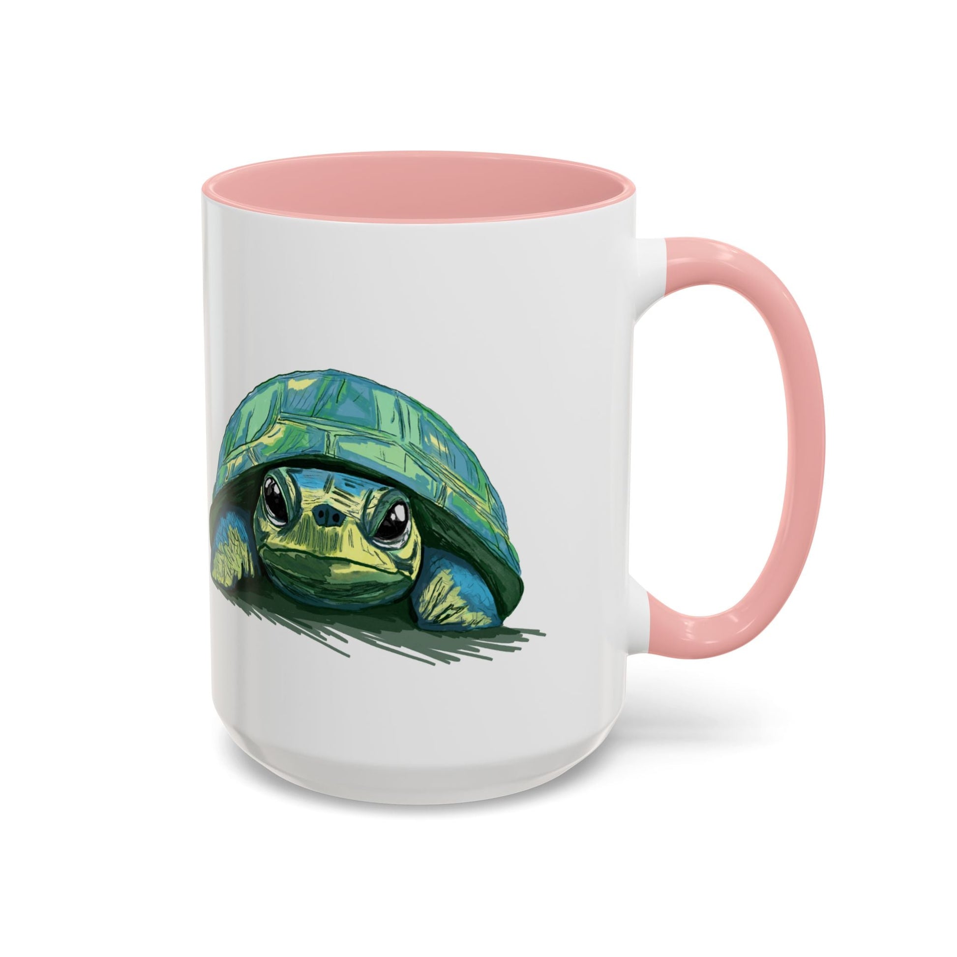 Colorful Sea Turtle Two Tone Coffee Mug - 11oz & 15 oz - Blue Cava