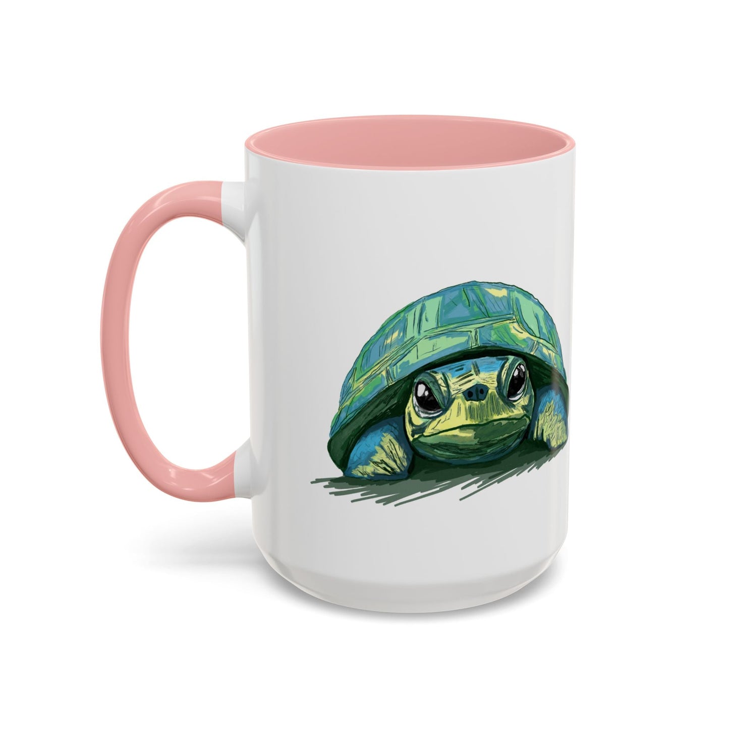 Colorful Sea Turtle Two Tone Coffee Mug - 11oz & 15 oz - Blue Cava