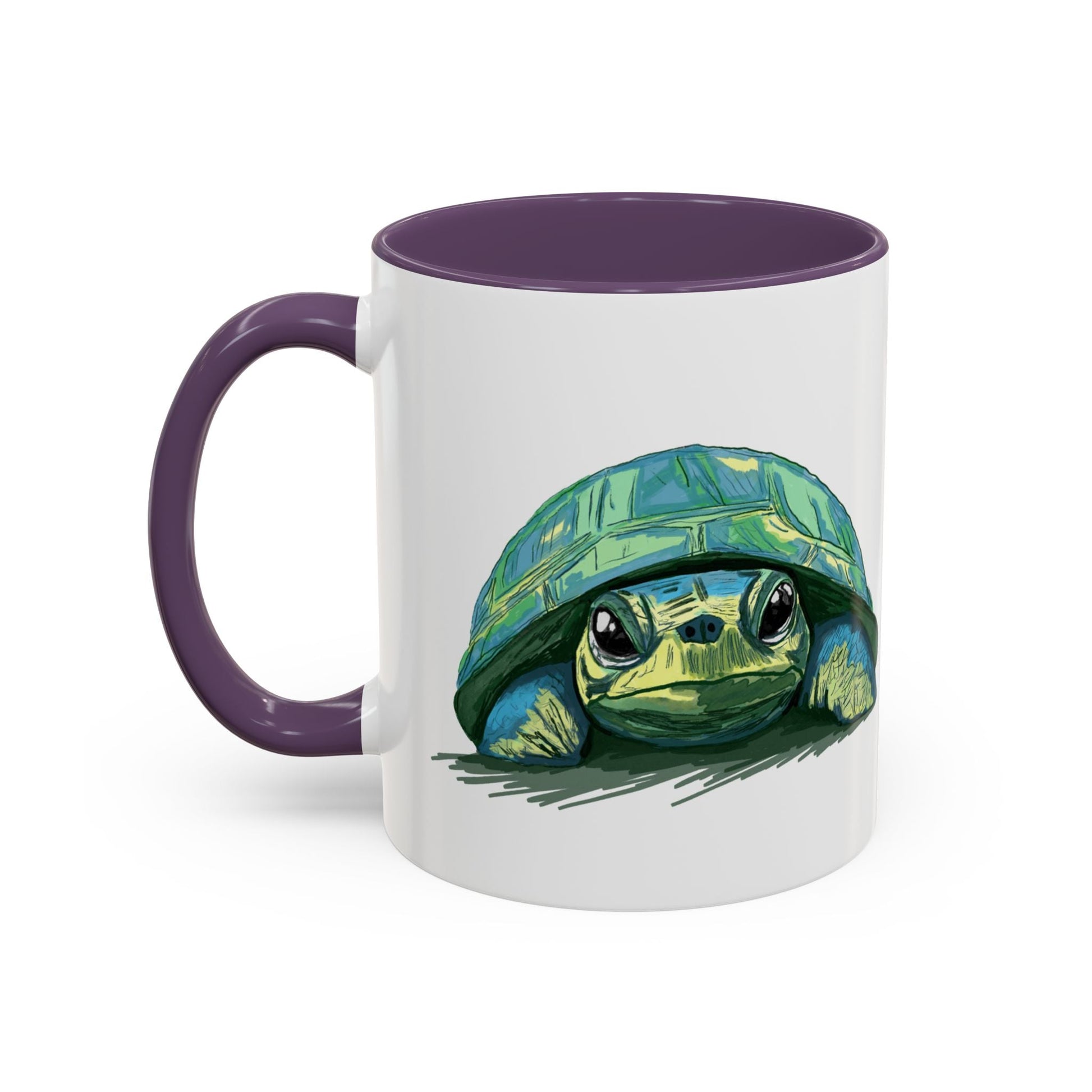 Colorful Sea Turtle Two Tone Coffee Mug - 11oz & 15 oz - Blue Cava