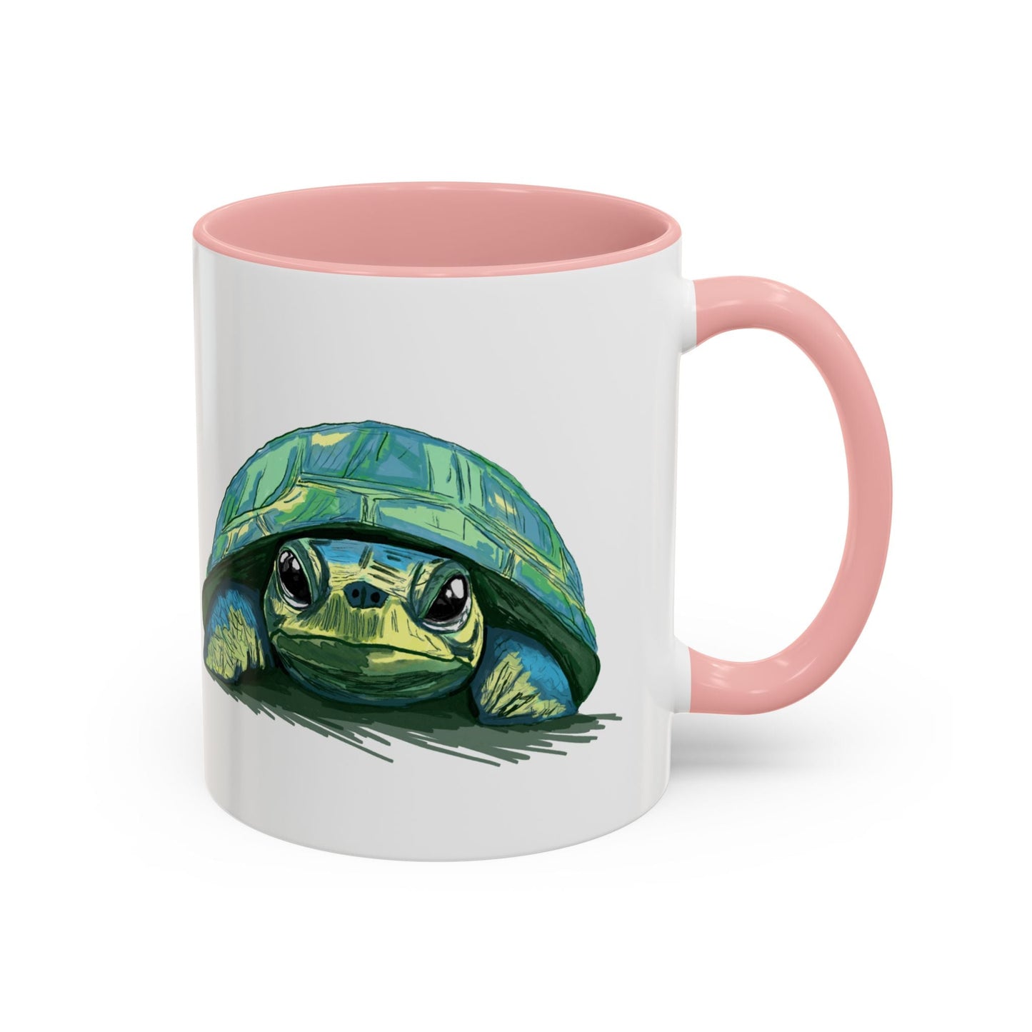 Colorful Sea Turtle Two Tone Coffee Mug - 11oz & 15 oz - Blue Cava