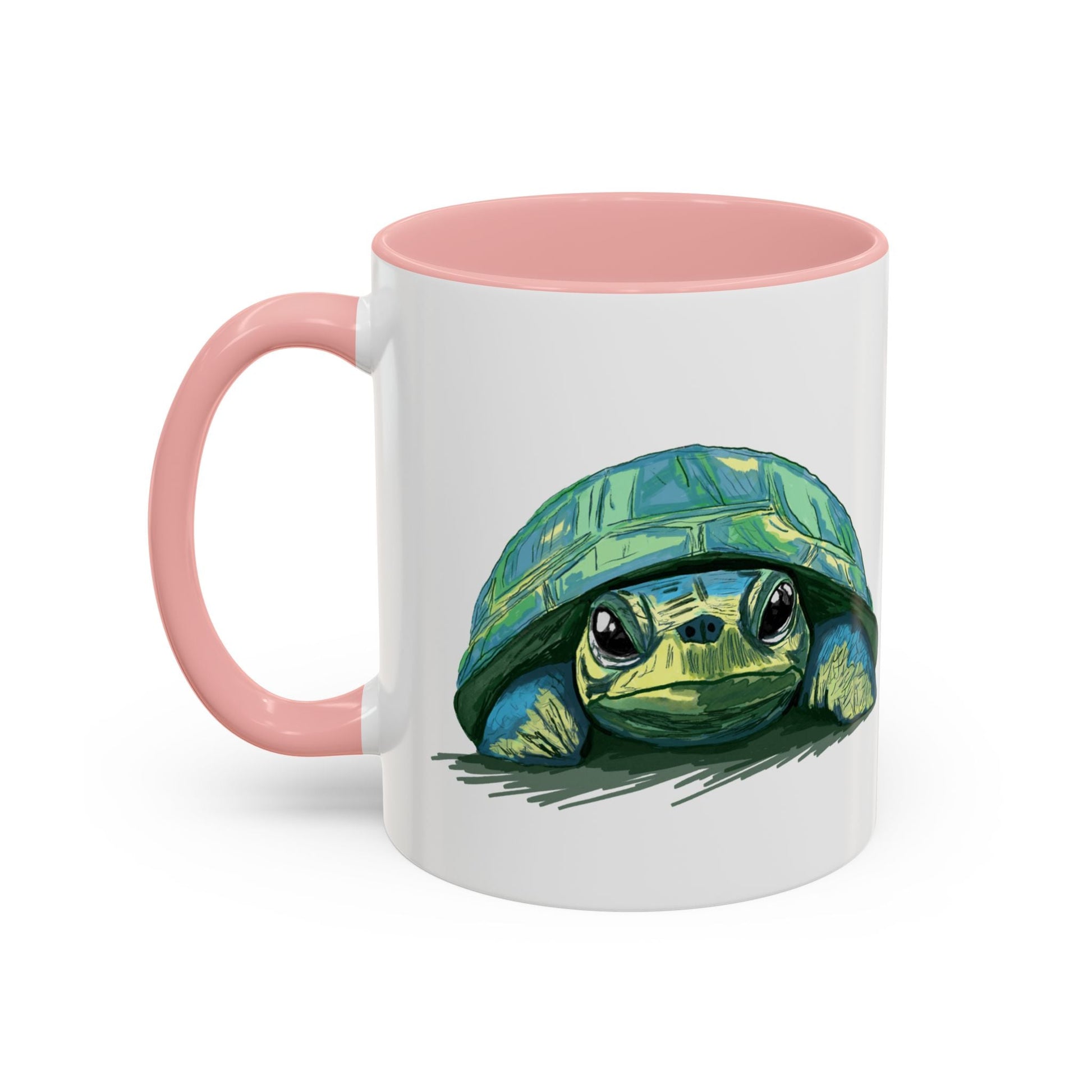 Colorful Sea Turtle Two Tone Coffee Mug - 11oz & 15 oz - Blue Cava