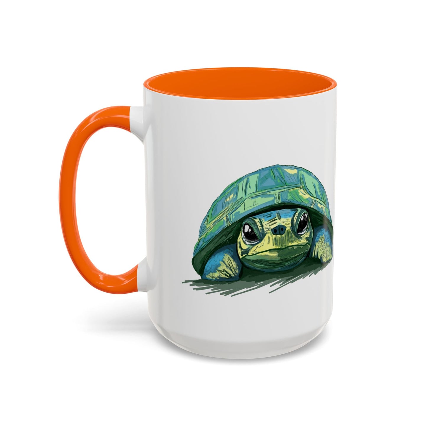 Colorful Sea Turtle Two Tone Coffee Mug - 11oz & 15 oz - Blue Cava