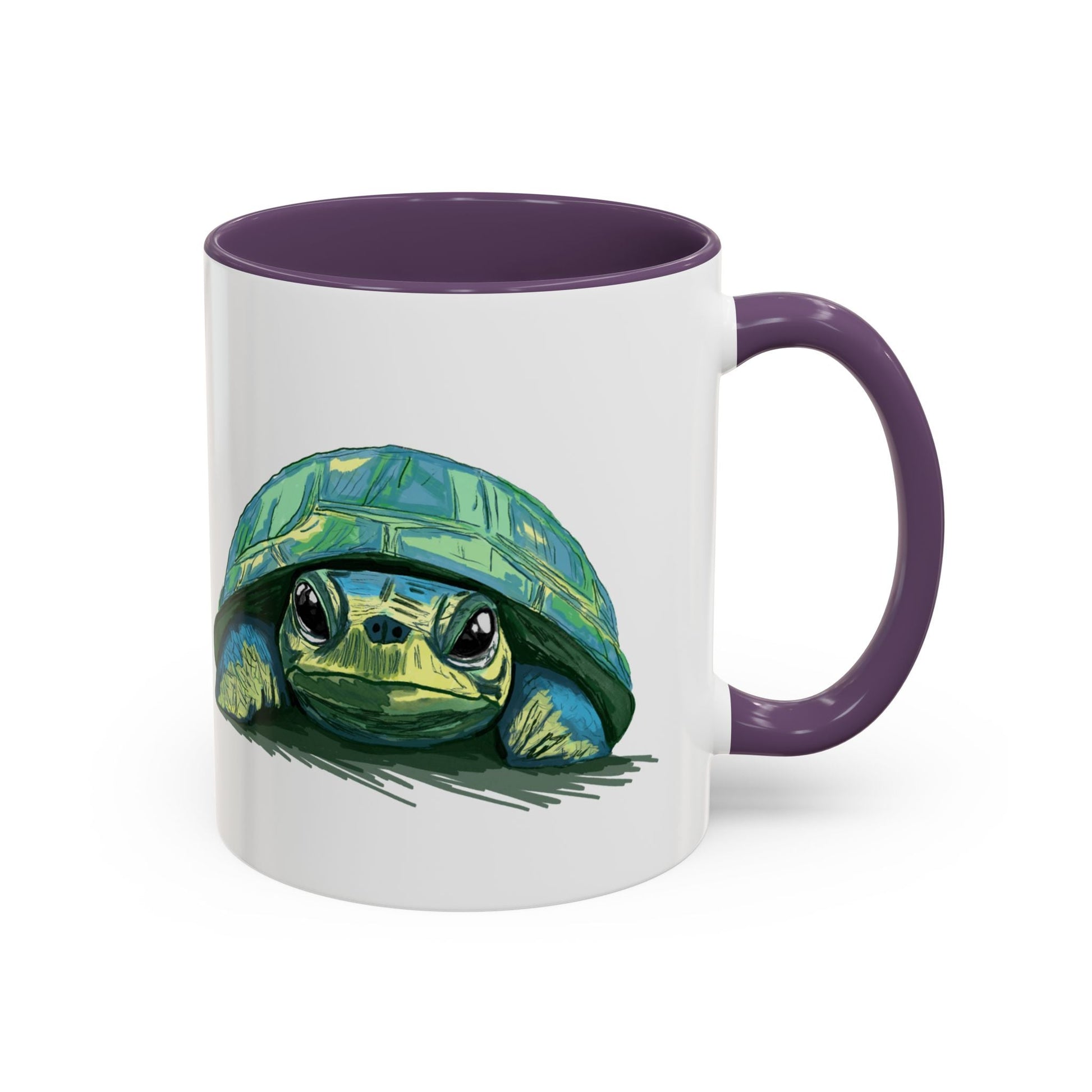 Colorful Sea Turtle Two Tone Coffee Mug - 11oz & 15 oz - Blue Cava