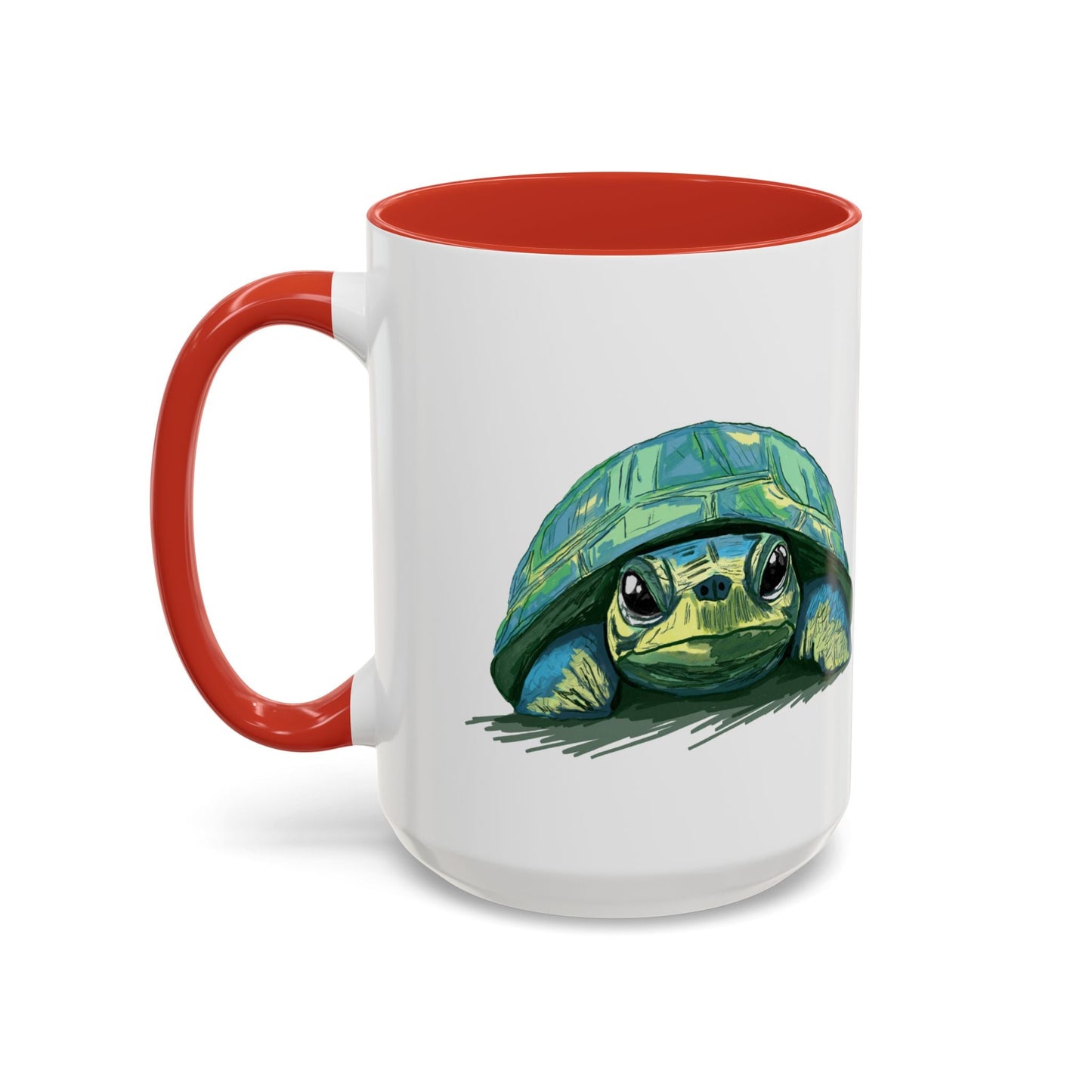 Colorful Sea Turtle Two Tone Coffee Mug - 11oz & 15 oz - Blue Cava