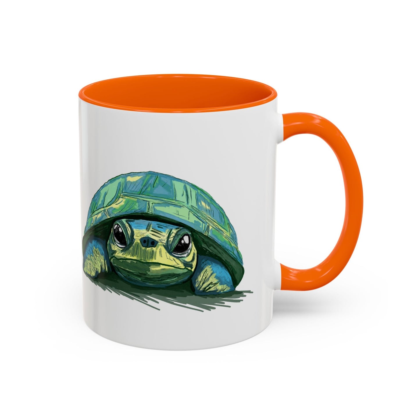 Colorful Sea Turtle Two Tone Coffee Mug - 11oz & 15 oz - Blue Cava