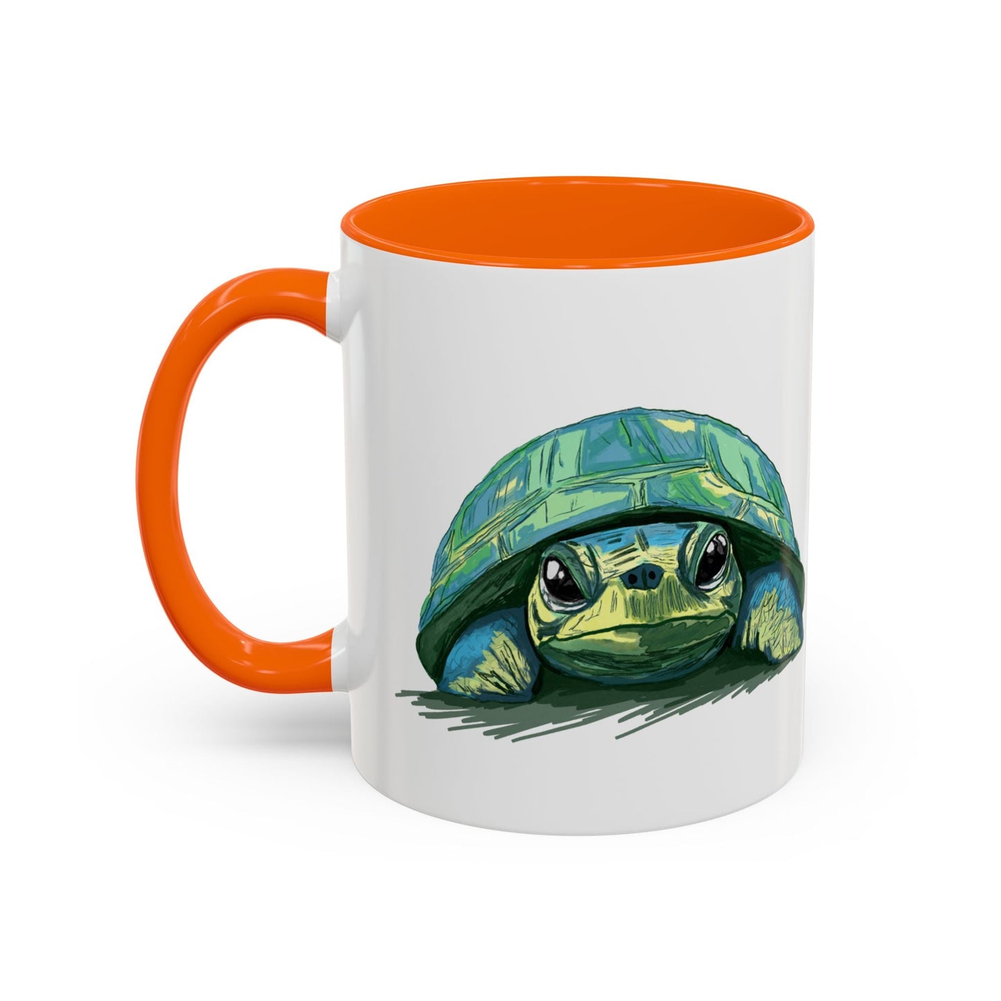 Colorful Sea Turtle Two Tone Coffee Mug - 11oz & 15 oz - Blue Cava